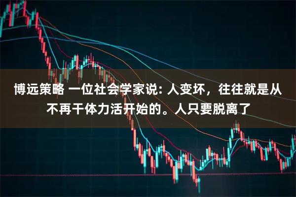 博远策略 一位社会学家说: 人变坏，往往就是从不再干体力活开始的。人只要脱离了